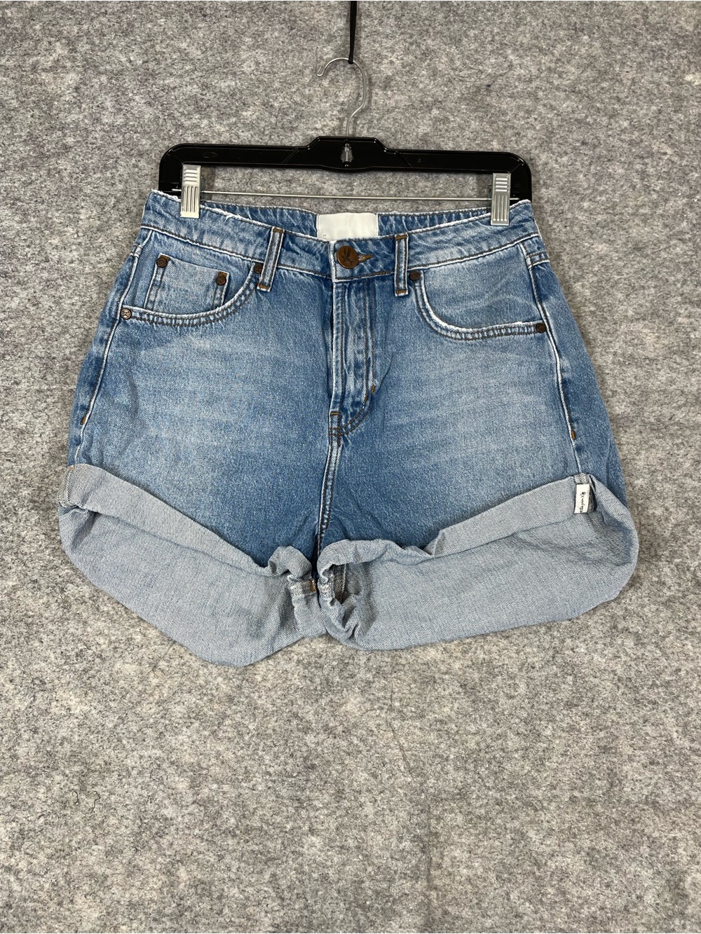 One Teaspoon Bandit Denim Shorts 27 High Waist Rolled Hem Festival Y2K Chic Boho